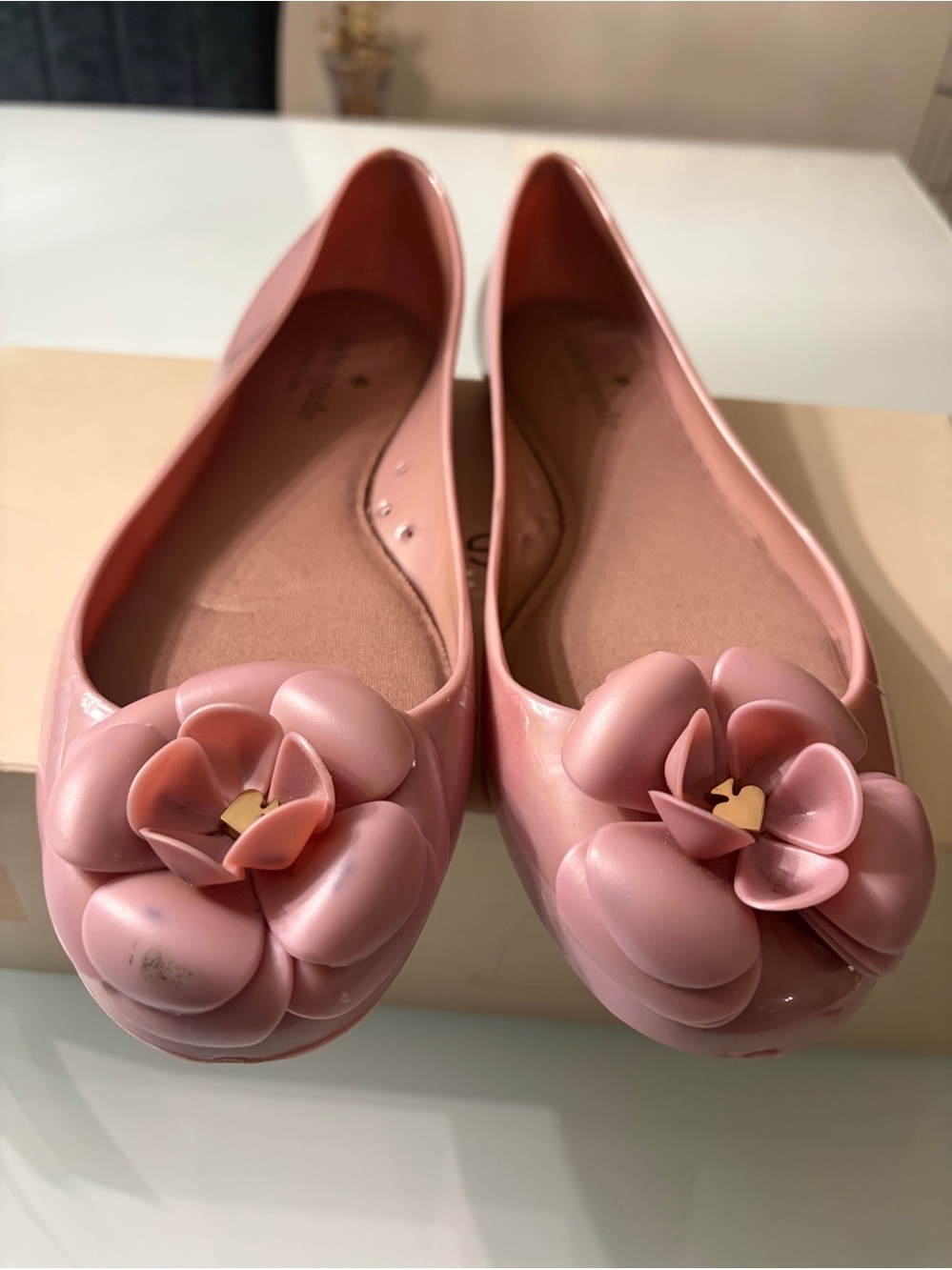 kate spade Pink Floral Jelly Ballet Flats 9 - Picture 3 of 8